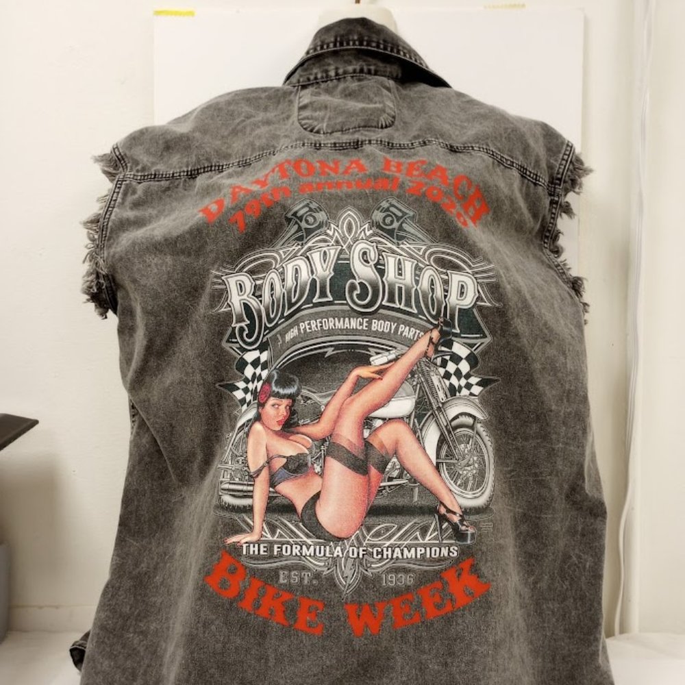 Leather Supreme No Sleeve Biker Shirt